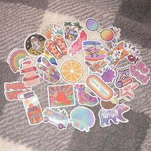 28 pack of stickers, cute, mixed pattern, good vibes, beach, VSCO decal stickers